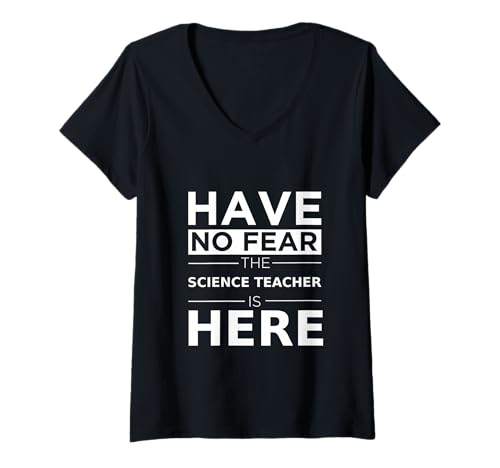 Damen Hab Keine Angst Der Lehrer für Naturwissenschaften ist zurück in die Schulkarriere T-Shirt mit V-Ausschnitt von Science Teacher Career Pride Designs