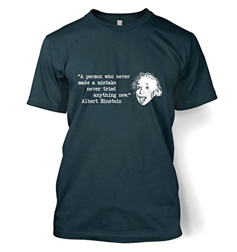 Einstein T-Shirt mit Aufschrift "Mistake Zitat" Gr. Large (107/ 112 cm), Blaue Abenddämmerung von Science Tshirts By Big Mouth