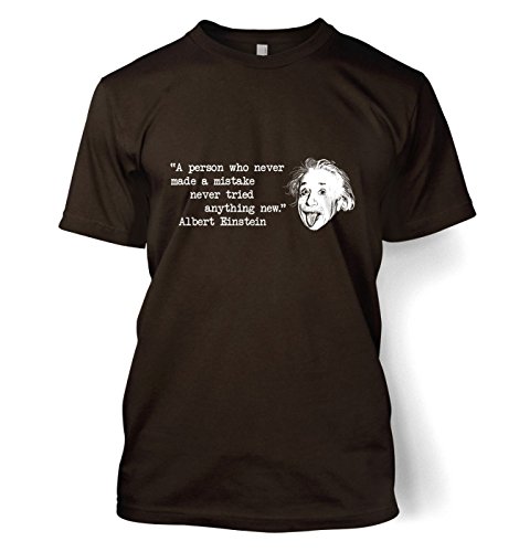 Einstein T-Shirt mit Aufschrift "Mistake Zitat" Gr. Medium, dark chocolate Einstein T-Shirt mit Aufschrift "Mistake Zitat" Gr. Medium, dark chocolate von Science Tshirts By Big Mouth
