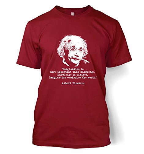 Imagination Zitat Einstein T-Shirt Gr. Medium, kardinalrot Imagination Zitat Einstein T-Shirt Gr. Medium, kardinalrot von Science Tshirts By Big Mouth