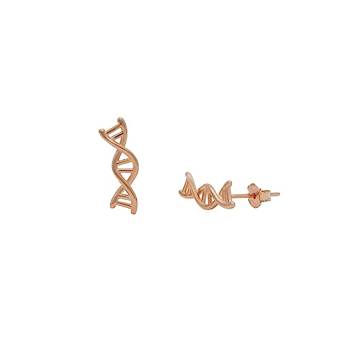 ScienceFox DNA-Helix-Ohrringe Ohrstecker | Eleganter Wissenschaftsschmuck | 925 Sterlingsilber | 3 Farboptionen | Geschenk für Biologie- & Chemie-Liebhaber (18k Roségold-Überzug) von ScienceFox