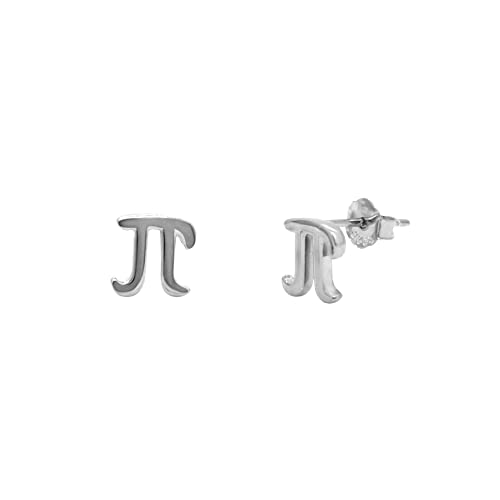 ScienceFox Pi-Symbol-Ohrringe Ohrstecker Mathematischer Schmuck aus 925 Sterlingsilber in Silber Gold Rosegold Farbe Geschenk für Mathematik Begeisterte (Silber Rhodium-Überzug) von ScienceFox