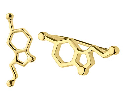 ScienceFox Serotonin Molekül Atom Ohrringe Ohrstecker aus 925 Sterlingsilber in 3 Farben: Silber, Gold, Rosegold (Gold) von ScienceFox