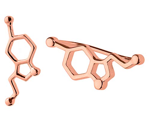 ScienceFox Serotonin Molekül Atom Ohrringe Ohrstecker aus 925 Sterlingsilber in 3 Farben: Silber, Gold, Rosegold (Roségold) von ScienceFox