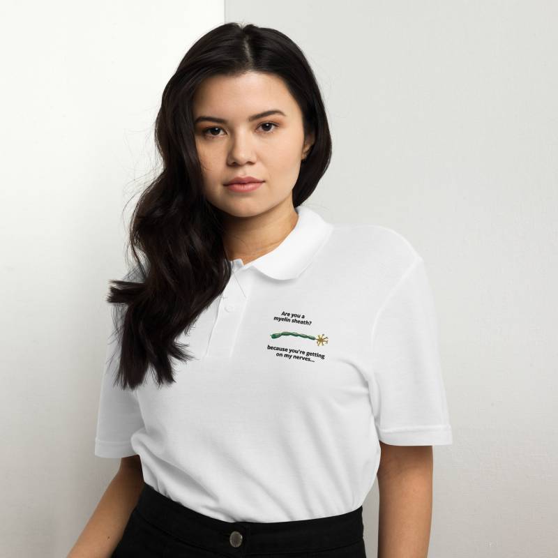 Unisex Nerve Joke Pique Polo Shirt von ScienceIllustrations