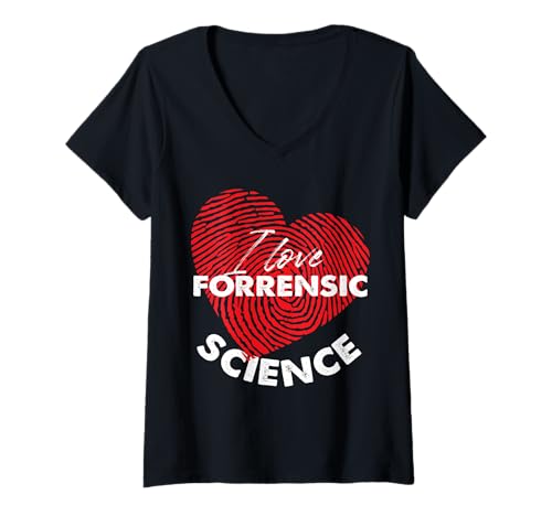 Damen Ich Liebe forensisches Wissenschaftsdesign T-Shirt mit V-Ausschnitt Damen Ich Liebe forensisches Wissenschaftsdesign T-Shirt mit V-Ausschnitt von Scientific Passion Designs
