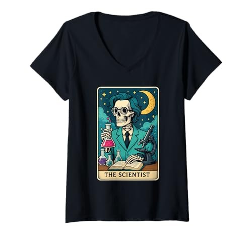 Damen Das Wissenschaftler-Tarot T-Shirt mit V-Ausschnitt Damen Das Wissenschaftler-Tarot T-Shirt mit V-Ausschnitt von Scientist Job