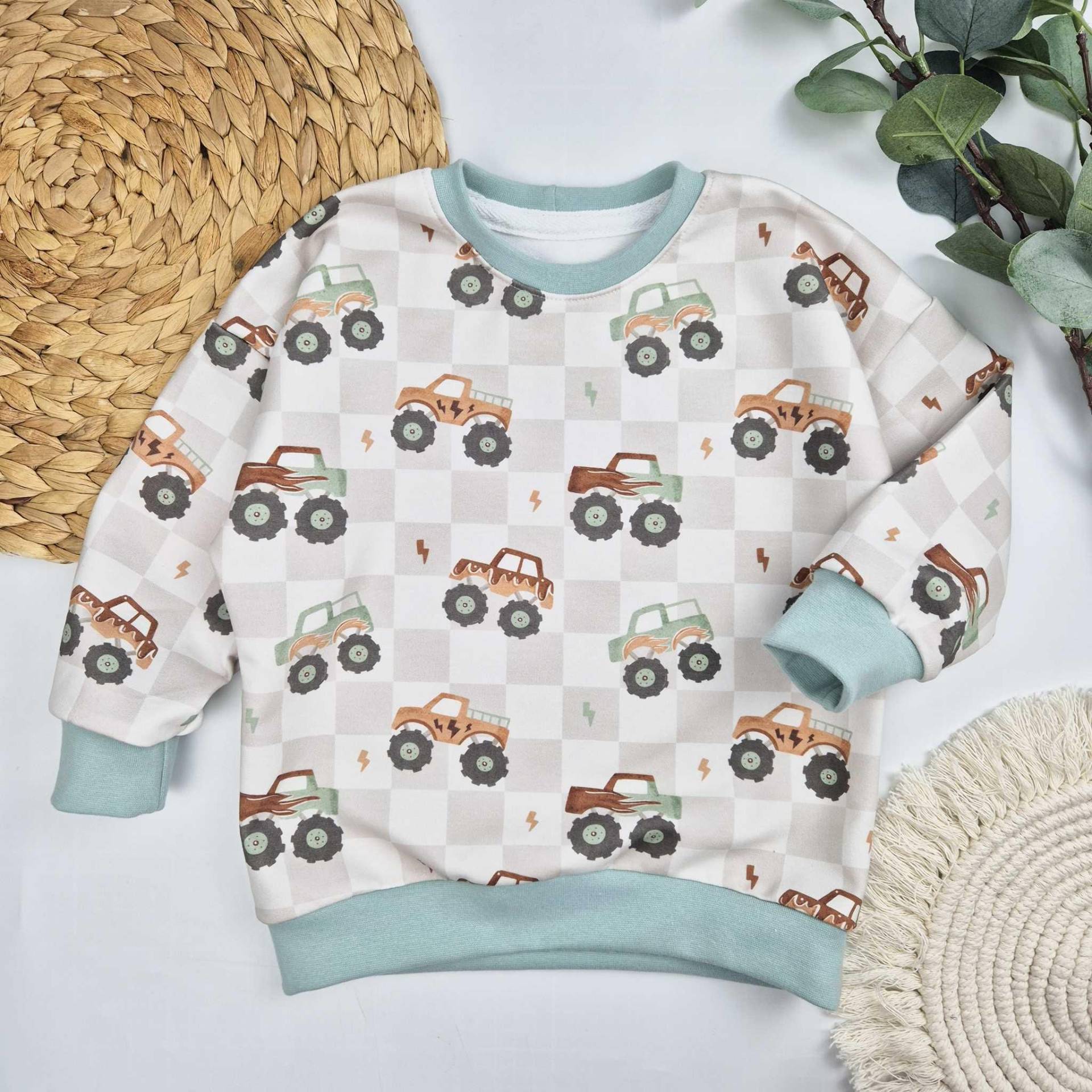 Sweater Gr. 56 - 128 Oversize Monstertruck Pullover von Scindarella