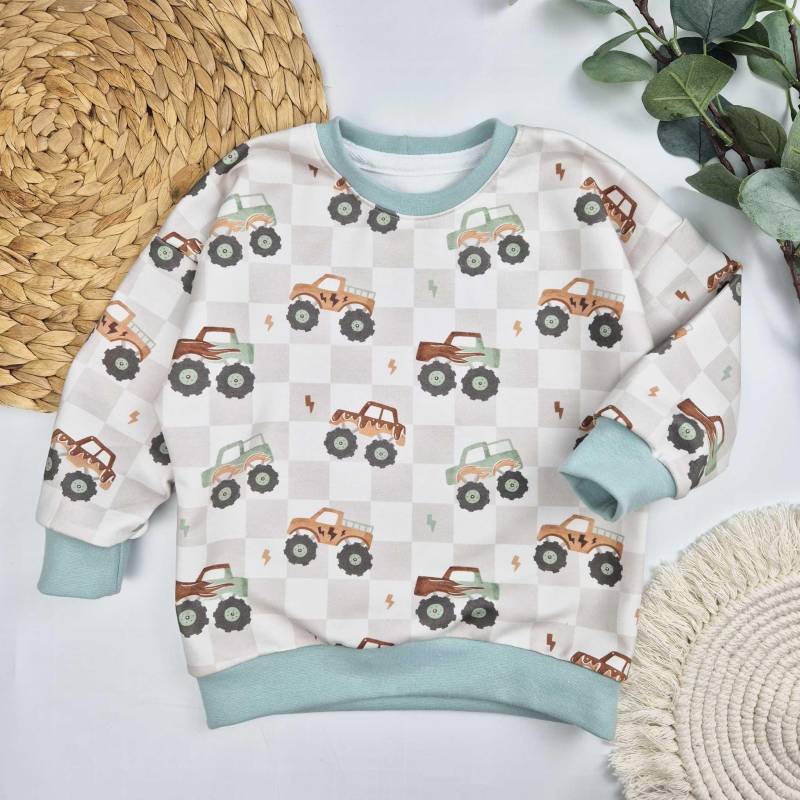 Sweater Gr. 56 - 128 Oversize Monstertruck Pullover von Scindarella