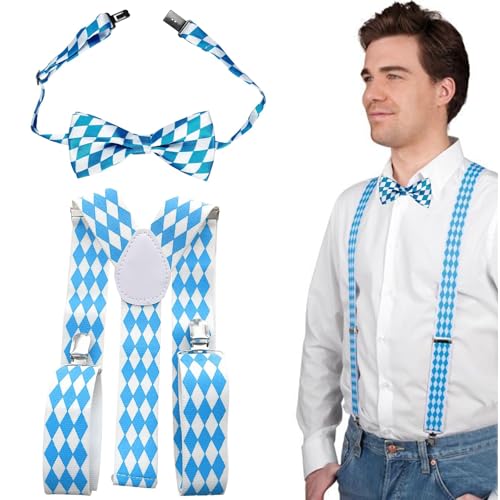 Scinzene 2 Stück Oktoberfest Accessoires - Hosenträger Herren, Oktoberfest Herren Outfit, Bayerische Hosenträger, Für Oktoberfeste Fasching Volksfest Junggesellenabschied Karneval Kostüm-Partys von Scinzene
