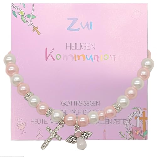Scinzene Armband für Mädchen - Elegantes Kommunion Geschenk, Erstkommunion Geschenke mit Kristallperlen und Anhänger, Personalisierbare Geschenkbox inklusive von Scinzene
