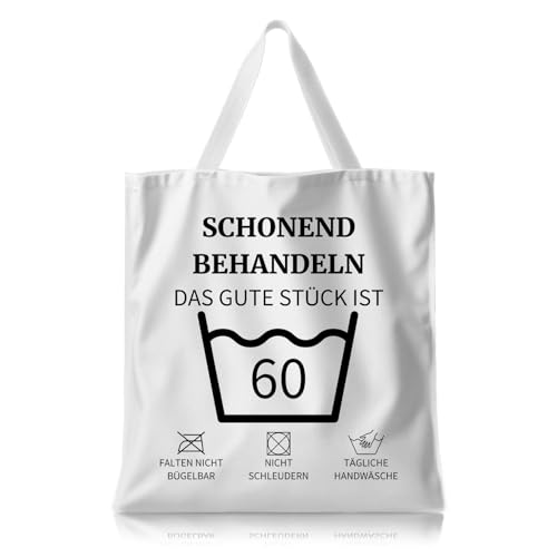 Scinzene 60 Geburtstag Frau, Geschenk Zum 60 Geburtstag Frau, Lustige Baumwollbeutel Für Geburtstagsfeiern, Praktische Stofftasche 40x35 cm von Scinzene