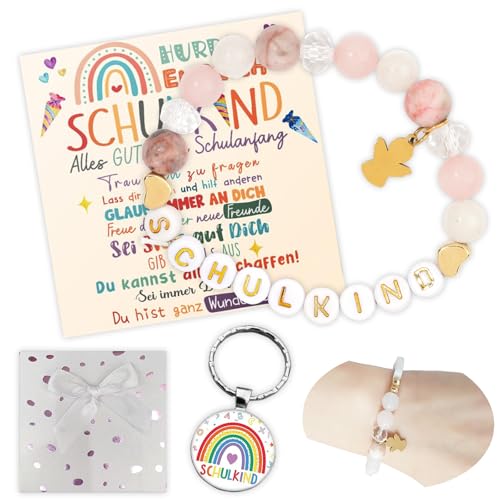 Einschulung Geschenk, Schulkind Armband, Armband Schulkind Mädchen, Einschulung Mädchen, Schulkind 2025 Mädchen, Perfekte Schultüte Füllung Für Schulkind mit Grußkarte Geschenkbox von Scinzene