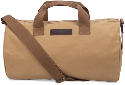 SCIPPIS Malibu Duffle Bag – Canvas Weekender für Damen & Herren | Sporttasche & Reisetasche aus Baumwolle | Handgepäck-Größe | Schultergurt & Tragegriffe | Braun oder Schwarz (Braun) von SCIPPIS