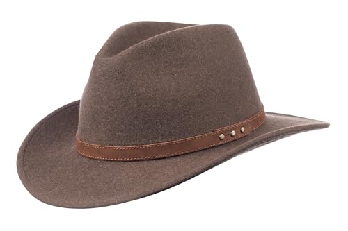 Scippis Bulman Wollhut Westernhut Cowboyhut Stadthut Hut Filzhut Freizeithut Reiterhut (DE/NL/SE/PL, Alphanumerisch, S, Braun-Melange) von SCIPPIS