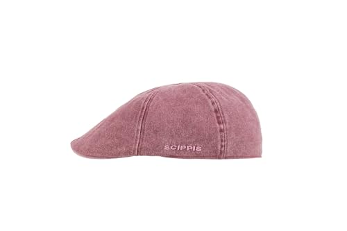 Chilla Cap – Schiebermütze aus 100% Baumwolle im Used-Look | Leichte & atmungsaktive Flatcap mit Stretch-Schweißband | Unisex & vielseitig kombinierbar (DE/NL/SE/PL, Alphanumerisch, S, M, Burgund) von SCIPPIS