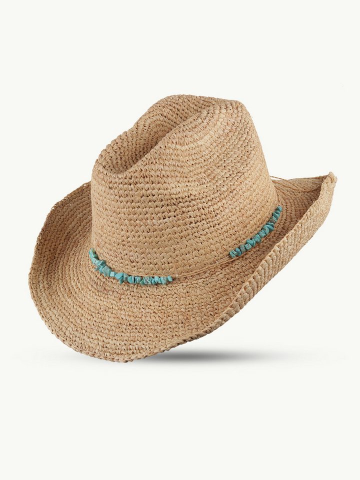 Scippis Strohhut SCIPPIS Sommerhut „Bondi- aus Raffia, Natur, mit dekorativem Steinband Scippis Strohhut SCIPPIS Sommerhut „Bondi- aus Raffia, Natur, mit dekorativem Steinband von Scippis