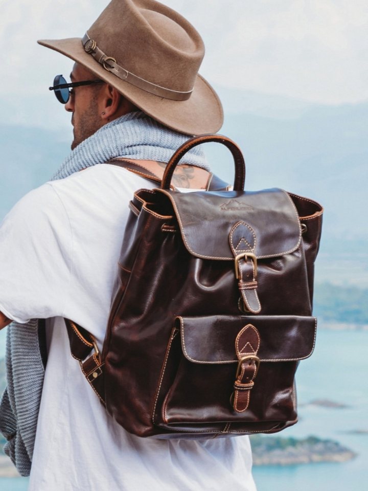 Scippis Rucksack Backpack JACOBS WAY – Premium Leder-Rucksack für Alltag, Stadt von Scippis