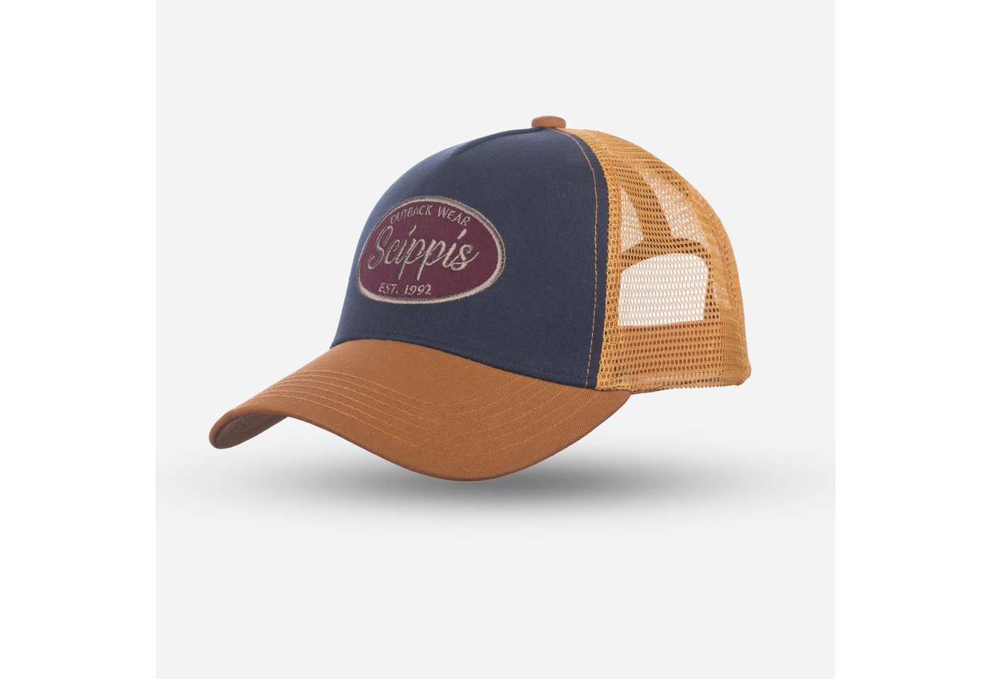 Scippis Snapback Cap SCIPPIS Rokewood Cap Snapback aus Baumwollmix, leicht, Farbe tan-navy von Scippis