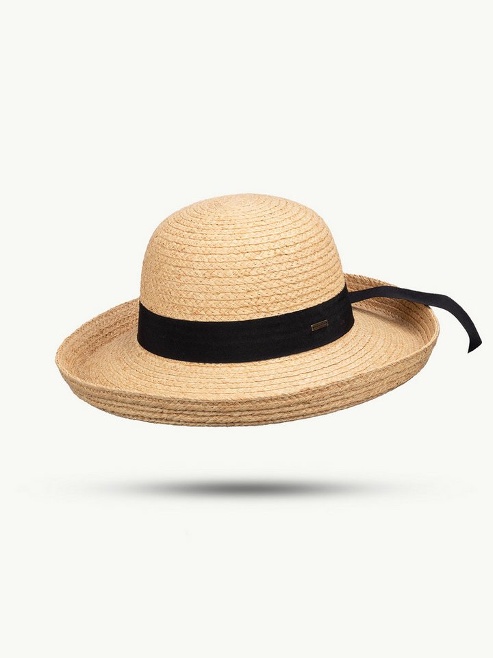 Scippis Sonnenhut SCIPPIS Hut „Nirina“ – Raffia in Natur mit schwarzem Ripsband von Scippis