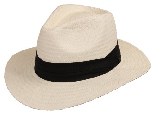 Scippis Strohhut Bogarthut Sommerhut Panama »Mineo« White Weiß Gr.XL von SCIPPIS