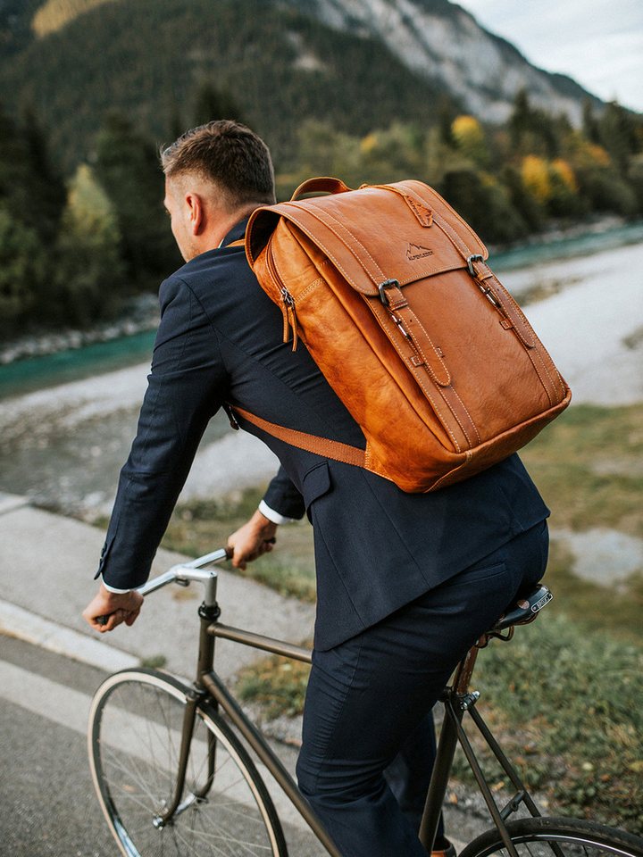Scippis Tagesrucksack Alpenleder Bozen – Retro-Rucksack aus 100 % Leder von Scippis