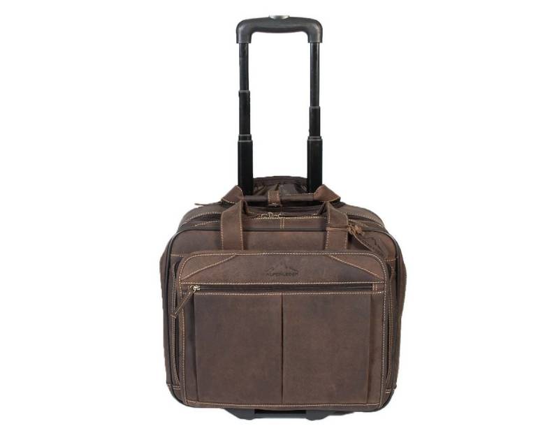 Scippis Trolley FILE TROLLEY DENVER – Edler Leder-Rollkoffer mit leisen Rollen von Scippis