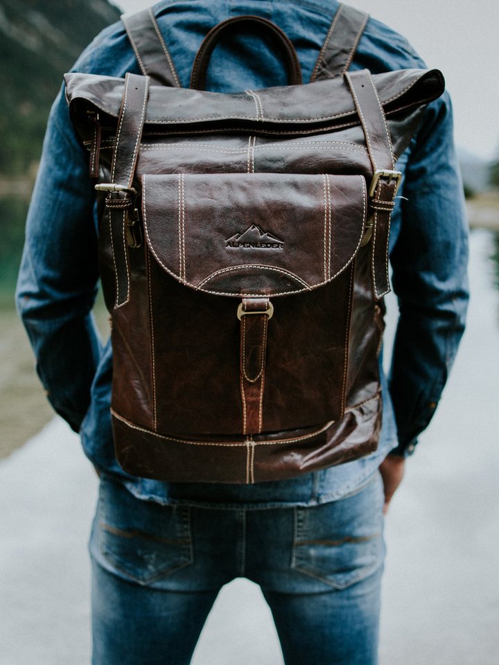 Scippis Weekender Rucksack MOUNTAINSIDE – Leder-Rucksack für Business & Freizeit von Scippis