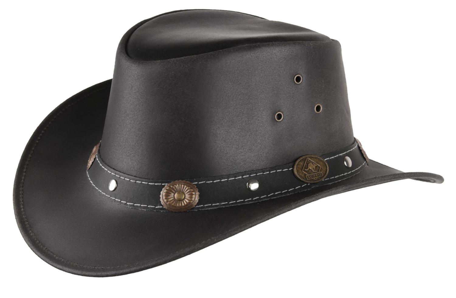 Scippis wetterfester Western-Lederhut Reno mit Antik-Conchos von Scippis