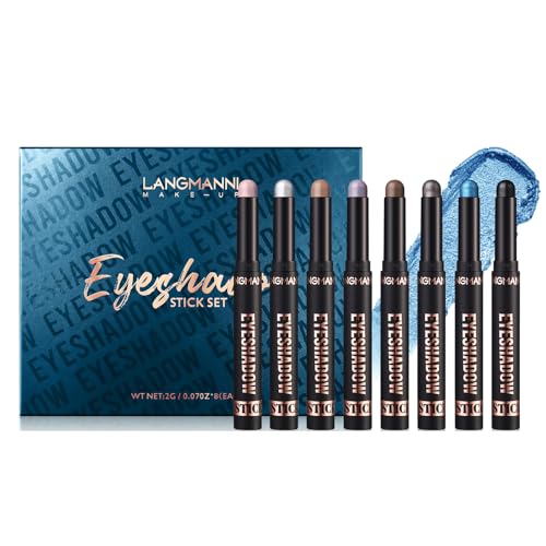 Scnvsi 6-teiliges Lidschattenstift-Set, schimmernder metallischer Lidschattenstift, Textmarker, Augen-Make-up mit wischfestem, langlebigem Lidschatten von Scnvsi