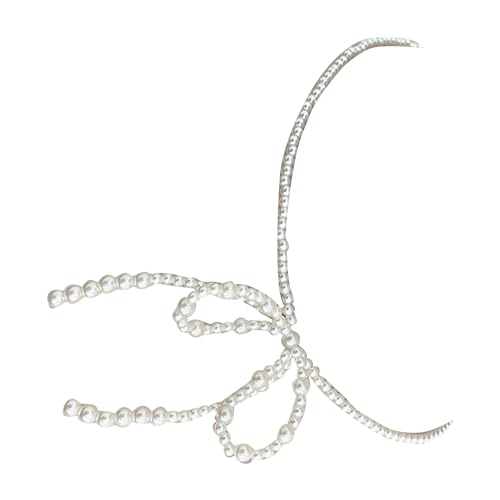Scnvsi Elegante Halskette mit Schleife, kurze Halskette, Halsband mit Kristallperlen, modische Schlüsselbeinkette, Party-Schmuck, Halskette von Scnvsi