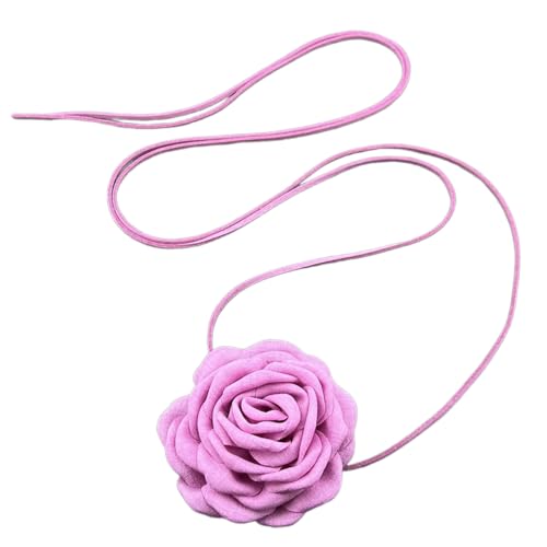 Scnvsi Elegante florale Halsband-Halskette, stilvolle Gothic-Stoff-Blumen-Seil-Halskette, Stoff-Material, florales Halsstück für Frauen von Scnvsi