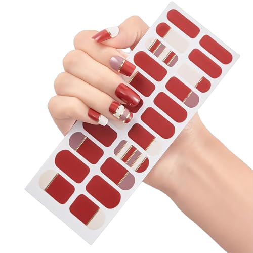 Scnvsi Halbgehärtete Gele Nagelaufkleber UV-/LED-Lampe erforderlich Gele Nagellack-Wraps Modedesign-Gele Nagelkunstaufkleber Frauen von Scnvsi