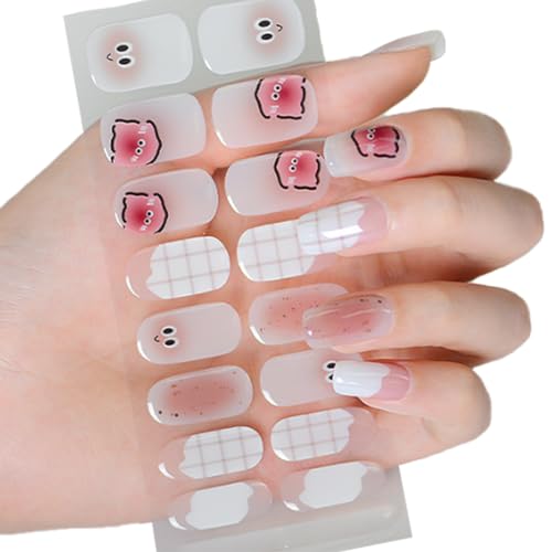 Scnvsi Halbgehärtete Gele Nagelaufkleber UV-/LED-Lampe erforderlich Gele Nagellack-Wraps Modedesign-Gele Nagelkunstaufkleber Frauen von Scnvsi