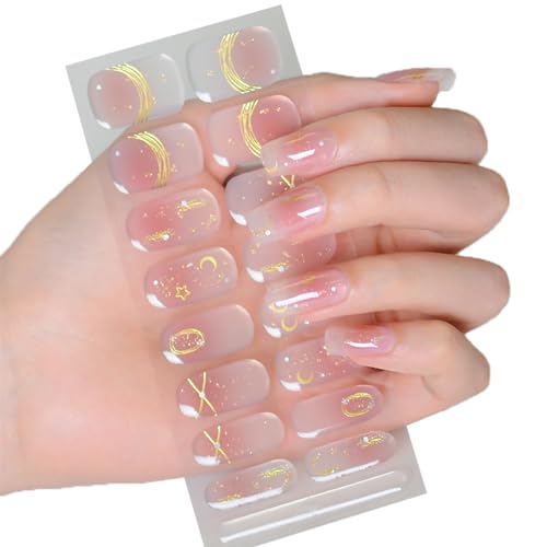 Scnvsi Halbgehärtete Gele Nagelaufkleber UV-/LED-Lampe erforderlich Gele Nagellack-Wraps Modedesign-Gele Nagelkunstaufkleber Frauen von Scnvsi