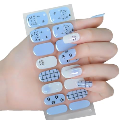 Scnvsi Halbgehärtete Gele Nagelaufkleber UV-/LED-Lampe erforderlich Gele Nagellack-Wraps Modedesign-Gele Nagelkunstaufkleber Frauen von Scnvsi