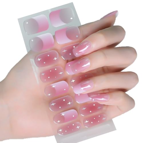 Scnvsi Halbgehärtete Gele Nagelaufkleber UV-/LED-Lampe erforderlich Gele Nagellack-Wraps Modedesign-Gele Nagelkunstaufkleber Frauen von Scnvsi