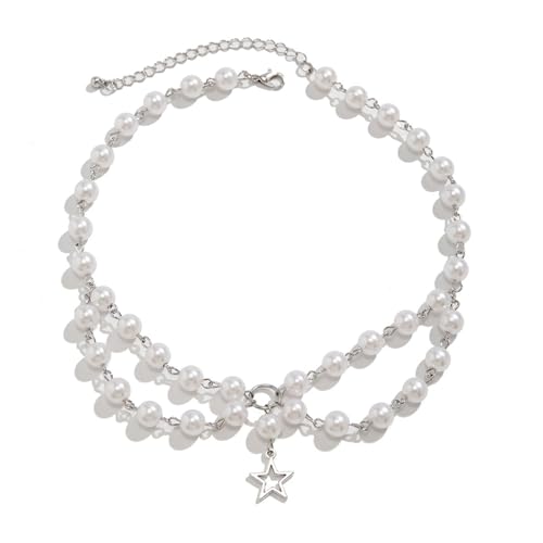 Scnvsi Modische Stern-Anhänger-Halskette, elegante Halskette, coole Stern-Halskette, Stern-Charm-Halskette, geeignet für jeden Anlass von Scnvsi