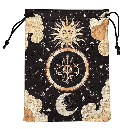 Scnvsi Wahrsagungs-Samtkarte, Würfeltasche, Mini-Orakel-Kartentisch, Brettspiel, Geschenkbeutel, Schmuckaufbewahrung, Kordelzug, Tarot-Tasche von Scnvsi