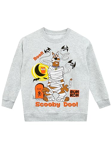 Scooby-Doo! Halloween Sweatshirt für Jungen und Mädchen | Kinder Halloween Pullover | Grau 128 von Scooby-Doo!