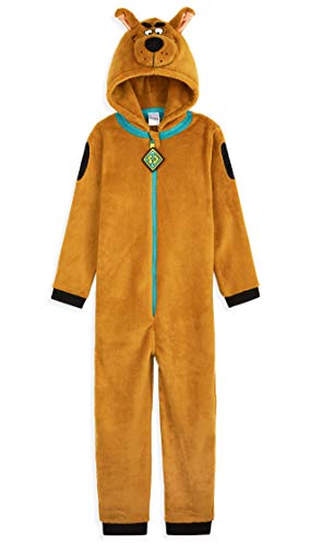 Scooby Doo Jumpsuit Kinder, Einteiler Onesie Kinder Jungen 3-14 Jahre, Fleece Overall Kostüm mit 3D Kapuze, Geschenke für Kinder und Jungen (Braun, 4/5 Jahre) von Scooby Doo