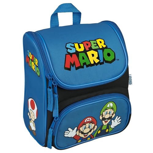 Scooli - CUTIE Vorschulranzen Super Mario - Hauptfach und Vortasche - gepolsterte Träger und Rücken - Ideal für Kinder ab 3 Jahren von Scooli