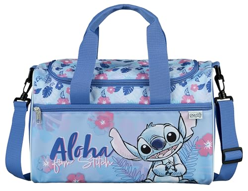 Scooli - Disney Stitch Sporttasche für Kinder - 23 x 35 x 16 cm - geräumiges Hauptfach - Verstellbarer Schultergurt - Zubehör für die Schule - Umhängetasche von Scooli