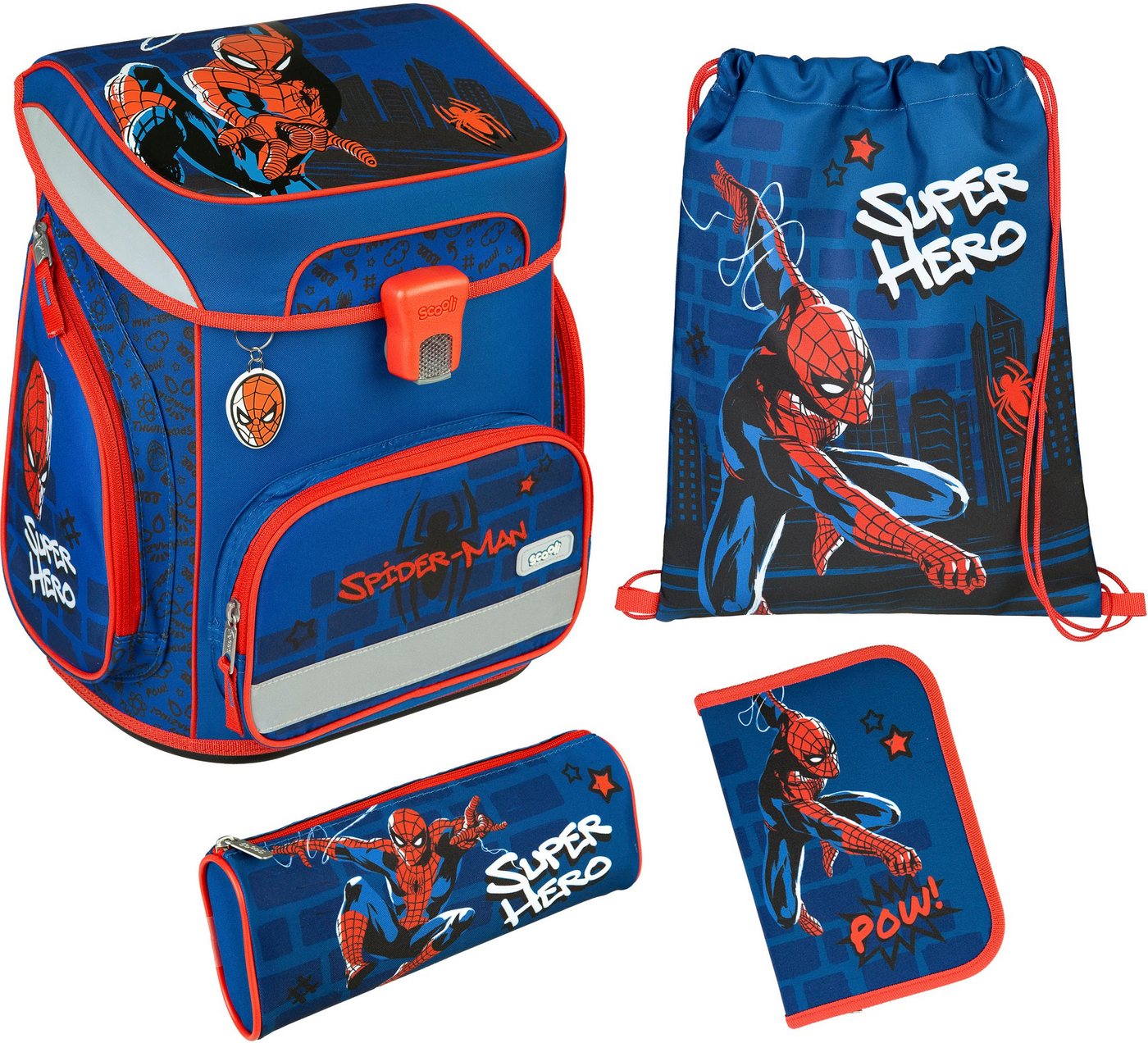 Scooli Schulranzen EasyFit, Spider Man (Set, 5-tlg) von Scooli