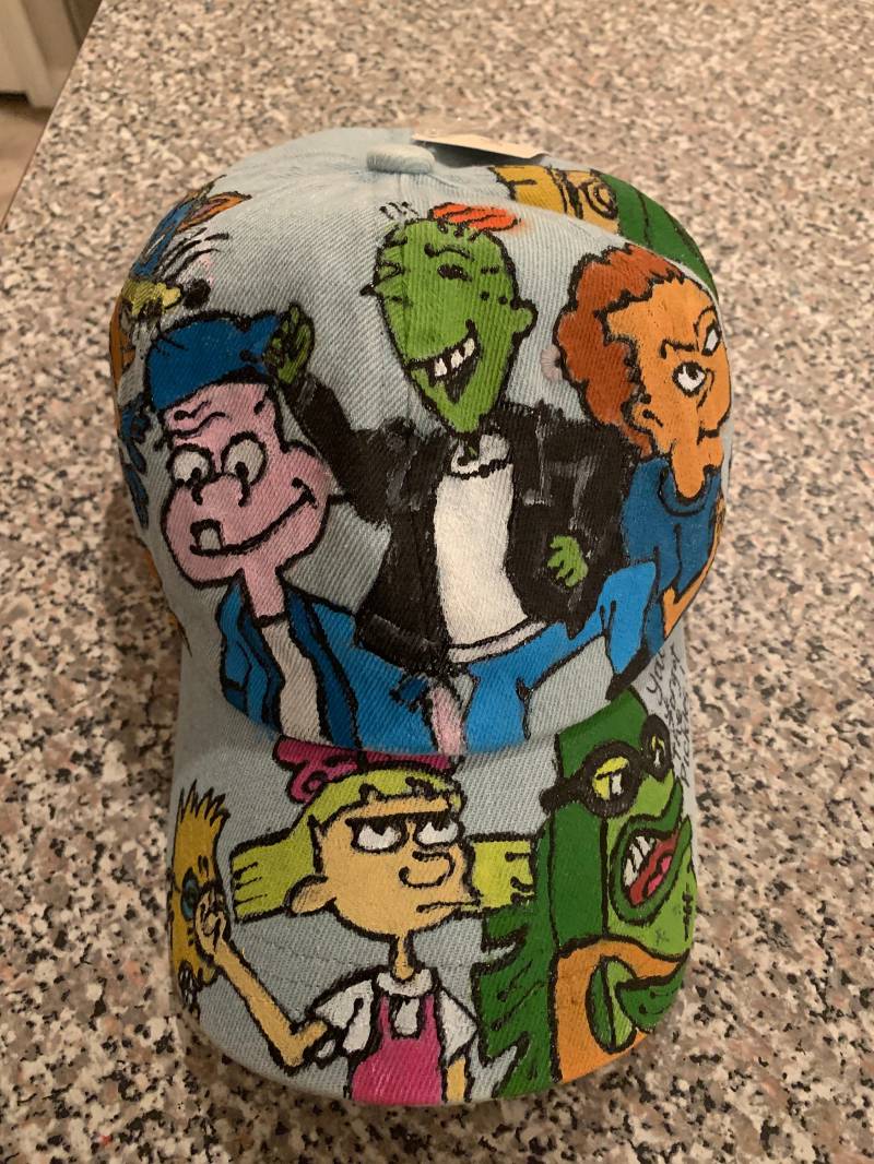 Benutzerdefinierte Hand Bemalt 90Er Cartoon Themen Papa Hut Benutzerdefinierte Hand Bemalt 90Er Cartoon Themen Papa Hut von Scootdidit