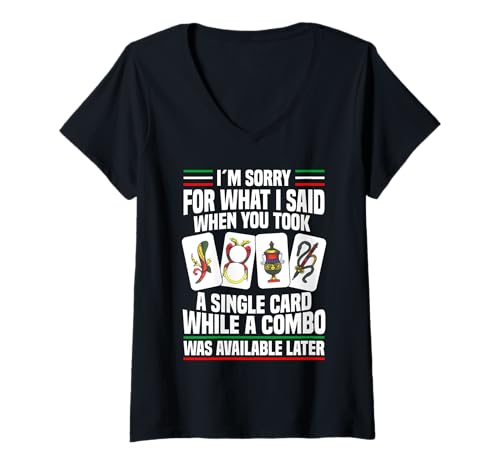 Damen Italian Scopa Cards Nonna Nonno Einzelkarte Italian Scopa T-Shirt mit V-Ausschnitt Damen Italian Scopa Cards Nonna Nonno Einzelkarte Italian Scopa T-Shirt mit V-Ausschnitt von Scopa Illustration For Scopa Player & Scopa Lover