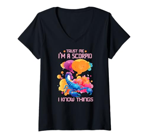 Damen Trust me, I am a Scorpio, I Know Things T-Shirt mit V-Ausschnitt Damen Trust me, I am a Scorpio, I Know Things T-Shirt mit V-Ausschnitt von Scorpio Trust Things Scorpios Meeting Horoscope