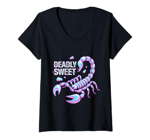 Damen Lustige Skorpion-Memes Deadly Sweet T-Shirt mit V-Ausschnitt Damen Lustige Skorpion-Memes Deadly Sweet T-Shirt mit V-Ausschnitt von Scorpion Shirts Deadly Sweet Shirt