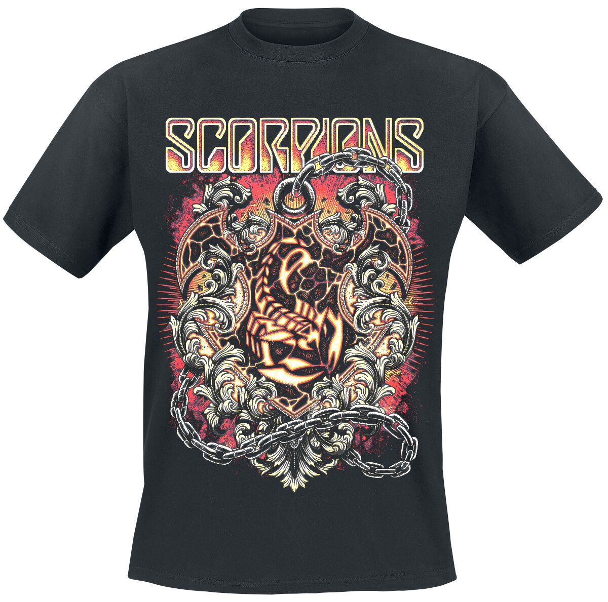 Scorpions T-Shirt - Crest In Chains - M bis 3XL - für Männer - Größe XXL - schwarz  - Lizenziertes Merchandise! von Scorpions
