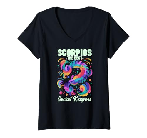 Damen Scorpios The Best Secret Keepers T-Shirt mit V-Ausschnitt Damen Scorpios The Best Secret Keepers T-Shirt mit V-Ausschnitt von Scorpios Secret Keepers Safe Secrets Scorpio